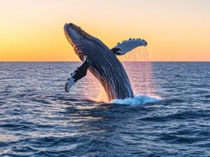Whale jumping